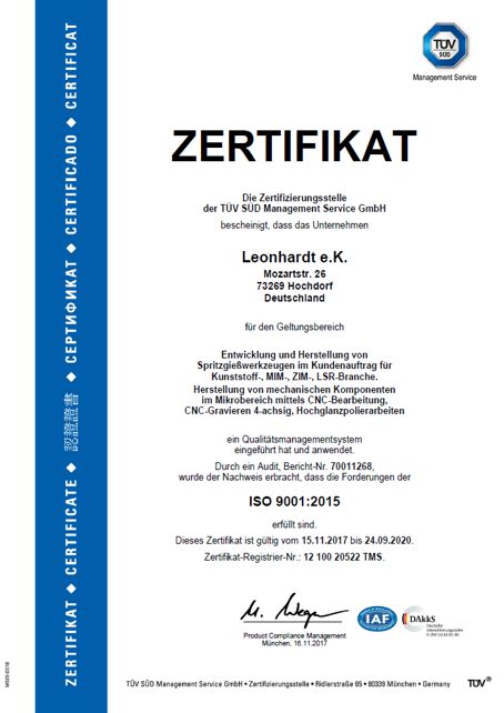 Certificate ISO 9001:2015